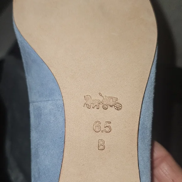 Coach Women's Light Blue Scalloped Loafers - Picture 6 of 11